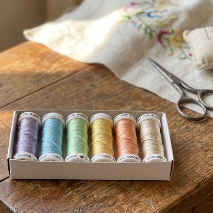 Soie de Paris broderitråd 100% silke sett (6 stk)