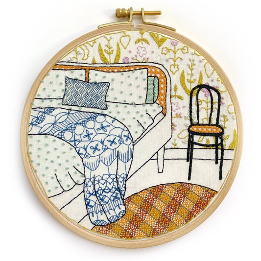 Cream Tea and Lace - Rolig soverom (broderisett)
