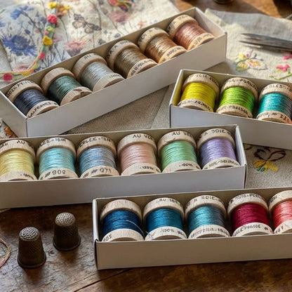 Soie Perlée broderitråd 100% silke sett